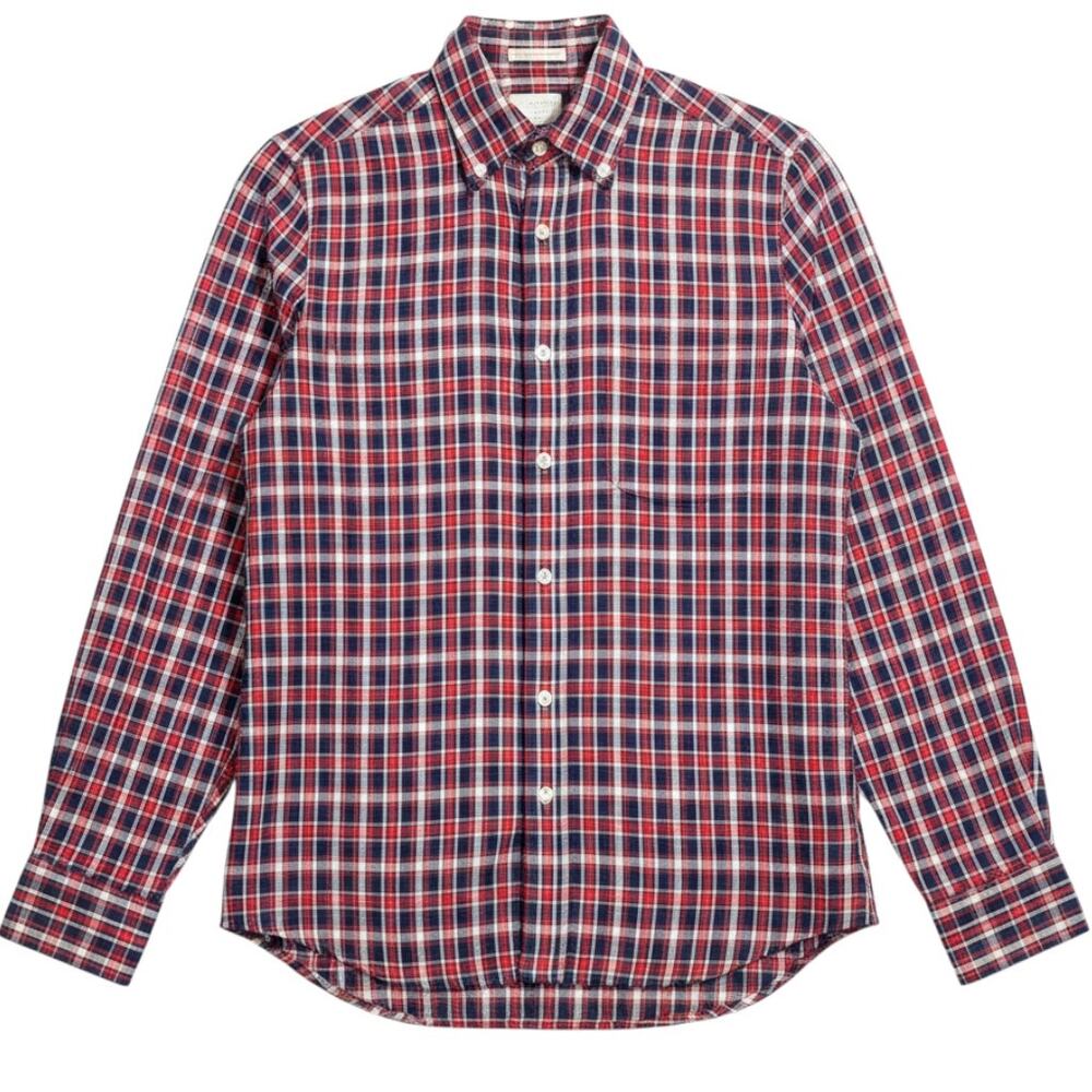 GANT Rugger Windblown Flannel Shirt XS Plaid Button Down Red Blue Cotton Preppy